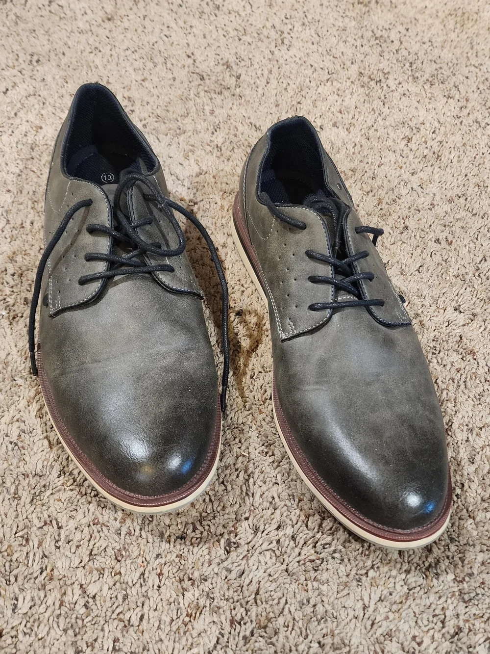 Dexter Comfort Men's Memory Foam Dark Gray Formal Dress Size 13